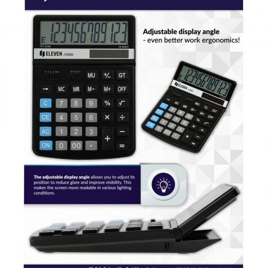 ΚΟΜΠΙΟΥΤΕΡ ELEVEN  TLT 2348  ΜΑΥΡΟ  (12 ψηφία) 197x140x26mm