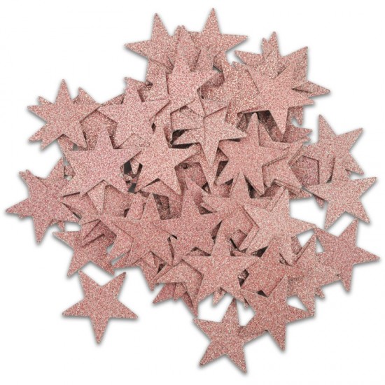 ΔΙΑΚΟΣΜΗΤΙΚΑ ΧΑΡΤΙΝΑ ΑΣΤΕΡΙΑ GLITTER ΡΟΖ Φ20mm 100τεμ.