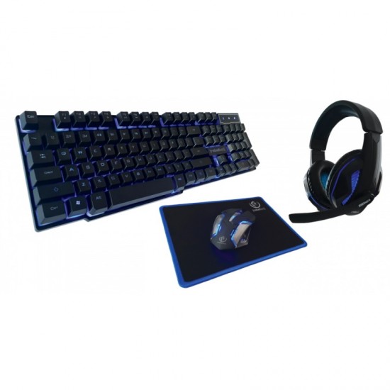 ΠΛΗΚΤΡΟΛΟΓΙΟ REBELTEC GAMING SET+ΑΚΟΥΣΤΙΚΑ+MOUSE+MOUSE PAD SHERMAN