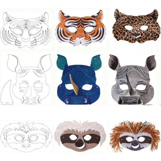 ΜΑΣΚΕΣ FOLIA ΧΑΡΤΙΝΕΣ EXOTIC ANIMALS ΑΣΟΡΤΙ ΣΕΤ 6τεμ.