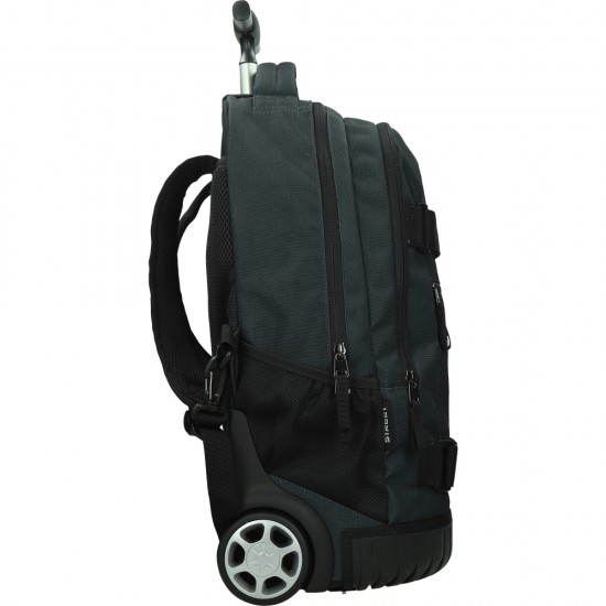 ΤΣΑΝΤΑ ΣΧΟΛΙΚΗ STREET TROLLEY IMPACT BLACKY 30x20x48 cm (με εργονομική πλάτη air system και σκληρό πάτο)