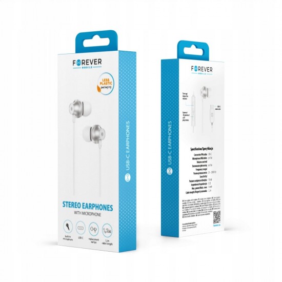 ΑΚΟΥΣΤΙΚΑ EARPHONE TYPE C FOREVER EP-02 WHITE