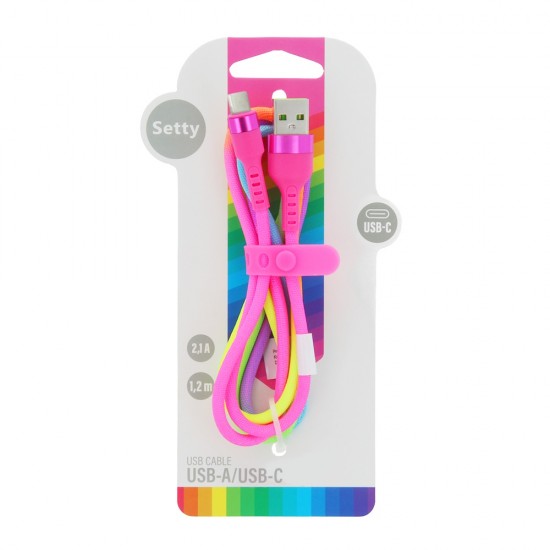 ΚΑΛΩΔΙΟ SETTY USB A/USB C RAINBOW
