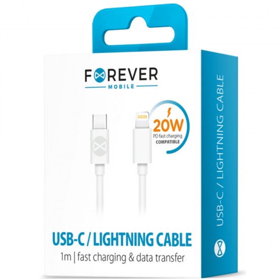 ΚΑΛΩΔΙΟ FOREVER USB C-LIGHTNING 20W WHITE 1m