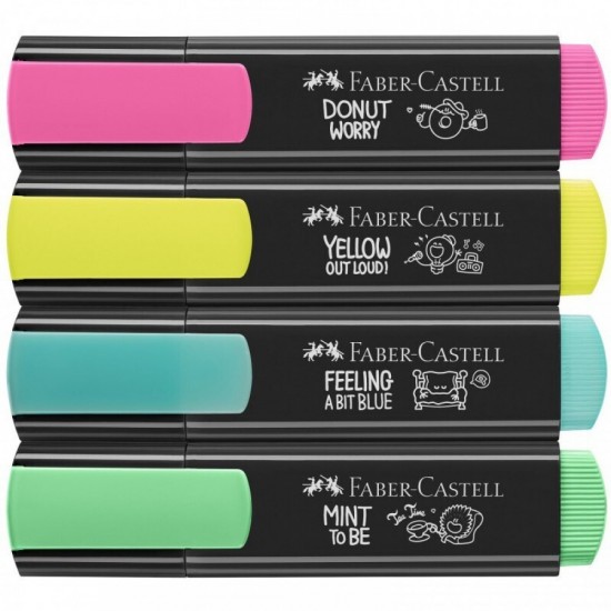 ΜΑΡΚΑΔΟΡΟΙ FABER CASTELL ΥΠΟΓΡΑΜΜΙΣΗΣ PASTEL+ΦΩΣΦΟΡΟΥΧΟΙ  ΣΕΤ 4χρωμ.