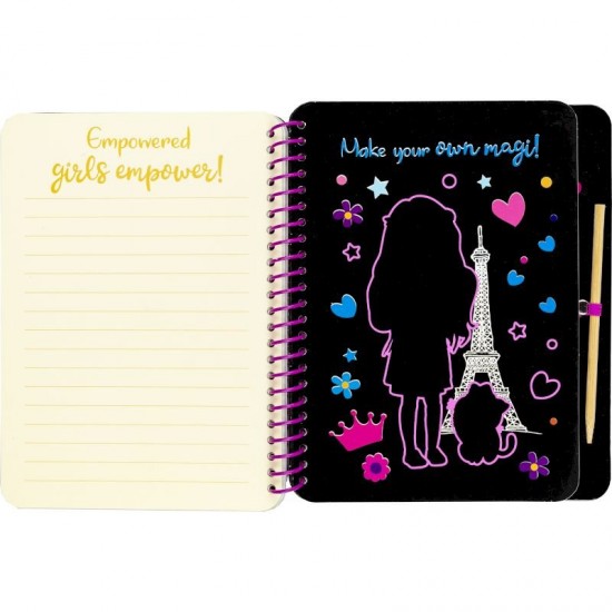 ΒΙΒΛΙΑ ΖΩΓΡΑΦΙΚΗΣ CENTRUM SCRATCH BOOK GIRLS ( 15 sheets+1 bamboo pen)