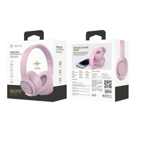 ΑΚΟΥΣΤΙΚΑ DEVIA HEADPHONE BLUETOOTH PINK