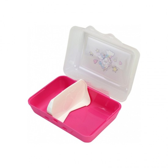 ΦΑΓΗΤΟΔΟΧΕΙΟ ΠΛΑΣΤΙΚΟ ΡΟΖ ΔΙΑΦΑΝΕΣ UNICORN 850ml (165x120x70 mm)