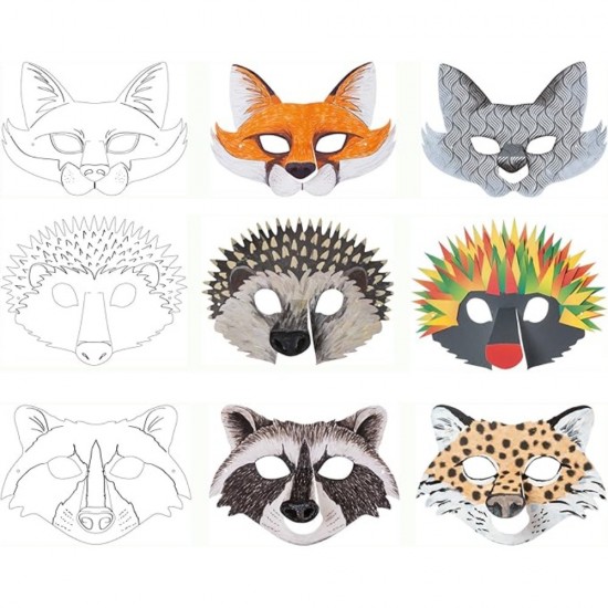 ΜΑΣΚΕΣ FOLIA ΧΑΡΤΙΝΕΣ FOREST ANIMALS ΑΣΟΡΤΙ ΣΕΤ 6τεμ.
