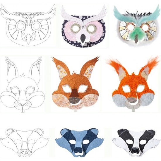 ΜΑΣΚΕΣ FOLIA ΧΑΡΤΙΝΕΣ FOREST ANIMALS ΑΣΟΡΤΙ ΣΕΤ 6τεμ.