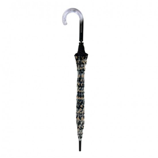 ΟΜΠΡΕΛΑ ΔΙΑΦΑΝΗ LEOPARD (μήκος 86cm διάμετρος 85cm)