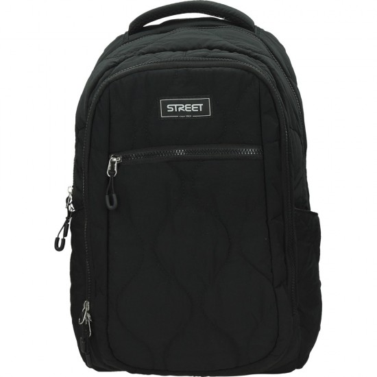 ΤΣΑΝΤΑ BACKPACK STREET PUFFY BLACK 30x20x45cm (με εργονομική πλάτη air system)