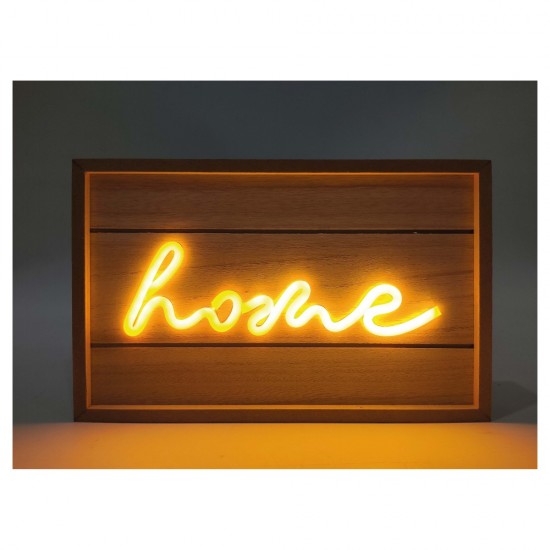 ΦΩΤΙΣΤΙΚΟ ΤΟΙΧΟΥ WOOD 3D LED HOME (με USB)