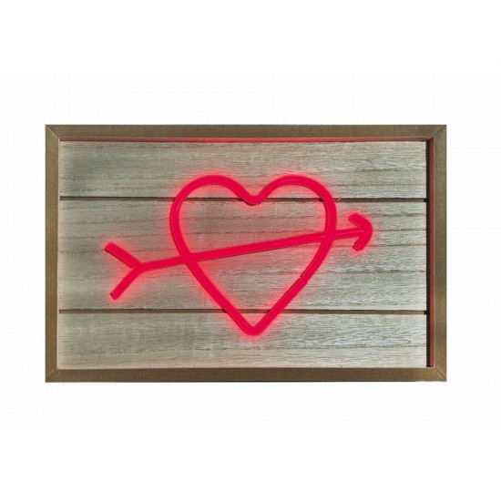 ΦΩΤΙΣΤΙΚΟ ΤΟΙΧΟΥ WOOD 3D LED ΚΑΡΔΙΑ (με USB)