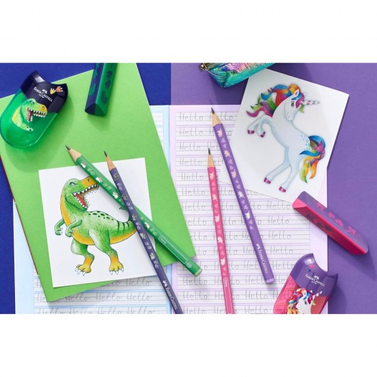 ΣΕΤ FABER CASTELL ΔΕΙΝΟΣΑΥΡΟΣ 2 ΜΟΛΥΒΙΑ +ΓΟΜΑ