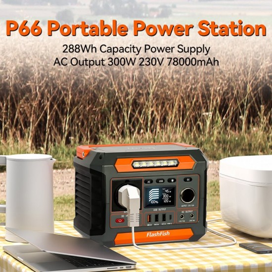 FlashFish P66 Portable Power Station | 260W 288.6Wh