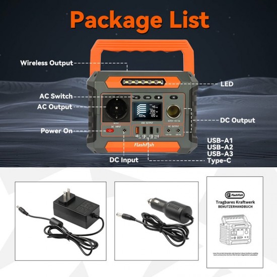 FlashFish P66 Portable Power Station | 260W 288.6Wh