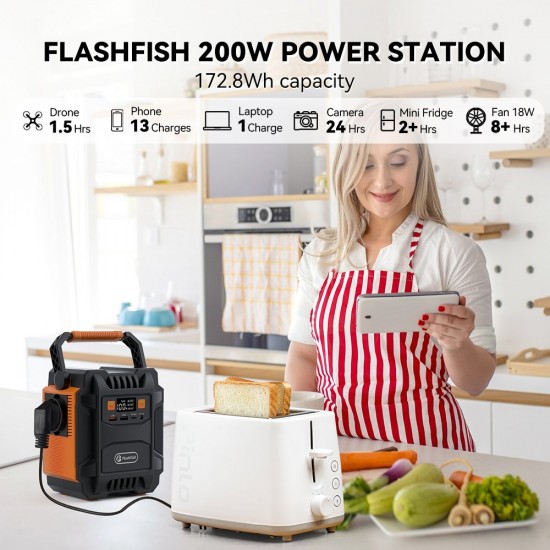 FlashFish A201 Portable Power Station | 200W 172.8Wh