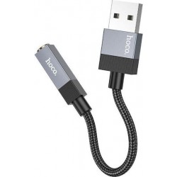 HOCO UPA32D CLEVER, ΑΝΤΑΠΤΟΡΑΣ ΗΧΟΥ, USB ΣΕ 3.5mm, ΜΑΥΡΟ