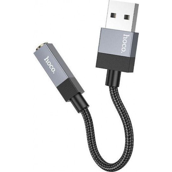 HOCO UPA32D CLEVER, ΑΝΤΑΠΤΟΡΑΣ ΗΧΟΥ, USB ΣΕ 3.5mm, ΜΑΥΡΟ