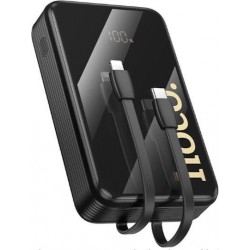 HOCO Q37A GRACEFUL, POWERBANK, 20000MAh, ΜΕ 2 ΕΝΣΩΜΑΤΩΜΕΝΑ ΚΑΛΩΔΙΑ, ΜΑΥΡΟ
