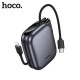 HOCO Q49 PEAK, POWEBANK, 10000MAh, ΜΕ 2 ΕΝΣΩΜΑΤΩΜΕΝΑ ΚΑΛΩΔΙΑ, ΓΚΡΙ