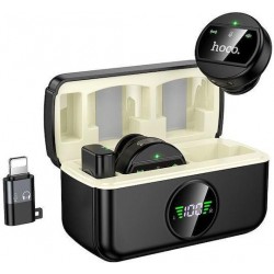 HOCO L22 BRIGHT, 2 ΣΕ 1 ΑΣΥΡΜΑΤΟ ΜΙΚΡΟΦΩΝΟ, ΜΕ ΘΗΚΗ, ΜΑΥΡΟ