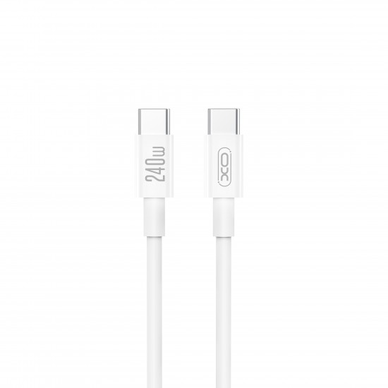 XO NB-Q298, ΚΑΛΩΔΙΟ ΦΟΡΤΙΣΗΣ, 240W, TYPE-C ΣΕ TYPE-C, ΛΕΥΚΟ