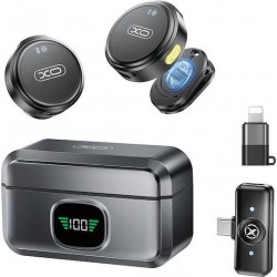 XO MC12 ΑΣΥΡΜΑΤΟ ΜΙΚΡΟΦΩΝΟ, ΜΕ ΘΗΚΗ ΦΟΡΤΙΣΗΣ, NOISE-CANCELLING, ΜΑΥΡΟ