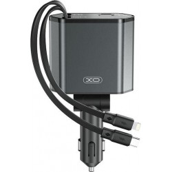 XO BCC71 ΦΟΡΤΙΣΤΗΣ ΑΥΤΟΚΙΝΗΤΟΥ, 2 ΕΝΣΩΜΑΤΩΜΕΝΑ ΚΑΛΩΔΙΑ, 2 ΘΥΡΕΣ, 108W, ΜΑΥΡΟ