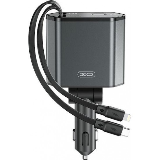XO BCC71 ΦΟΡΤΙΣΤΗΣ ΑΥΤΟΚΙΝΗΤΟΥ, 2 ΕΝΣΩΜΑΤΩΜΕΝΑ ΚΑΛΩΔΙΑ, 2 ΘΥΡΕΣ, 108W, ΜΑΥΡΟ
