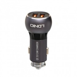 LDNIO C503Q ΦΟΡΤΙΣΤΗΣ ΑΥΤΟΚΙΝΗΤΟΥ QC3.0, 2 PORTS + 1M LIGHTNING CABLE