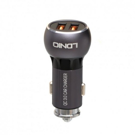LDNIO C503Q ΦΟΡΤΙΣΤΗΣ ΑΥΤΟΚΙΝΗΤΟΥ QC3.0, 2 PORTS + 1M LIGHTNING CABLE