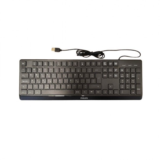 PHILIPS SPK6238 ΕΝΣΥΡΜΑΤΟ ΠΛΗΚΤΡΟΛΟΓΙΟ, ΜΑΥΡΟ, GR