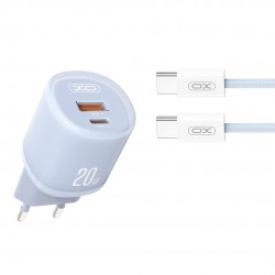 XO L144 ΦΟΡΤΙΣΤΗΣ 20W, 2 ΘΥΡΕΣ, ΜΕ ΚΑΛΩΔΙΟ TYPE-C, ΜΠΛΕ