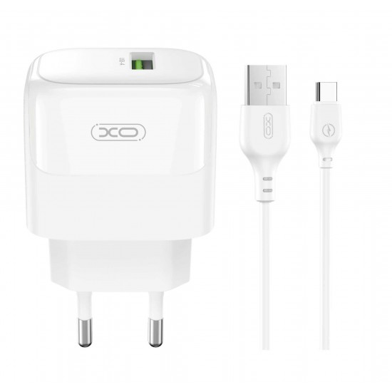 XO L135 ΦΟΡΤΙΣΤΗΣ 18W, ΜΕ ΚΑΛΩΔΙΟ TYPE-C, ΛΕΥΚΟΣ