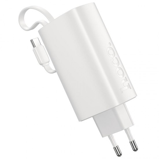 HOCO J148 HANDY PD20W POWER BANK ΤΟΙΧΟΥ, ΜΕ ΚΑΛΩΔΙΟ TYPE-C, 5.000MAH, ΛΕΥΚΟ