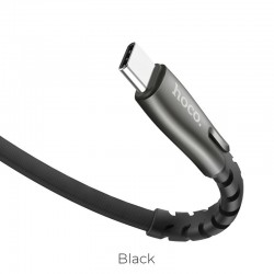 HOCO U58 CORE ΜΕΤΑΛΛΙΚΟ ΚΑΛΩΔΙΟ TYPE C ΦΟΡΤΙΣΗΣ & DATA 1.2m, ΜΑΥΡΟ