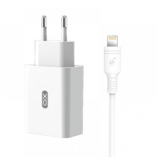 XO L36 ΦΟΡΤΙΣΤΗΣ QC3.0, 1 ΘΥΡΑ, ΚΑΛΩΔΙΟ LIGHTNING, ΛΕΥΚΟ