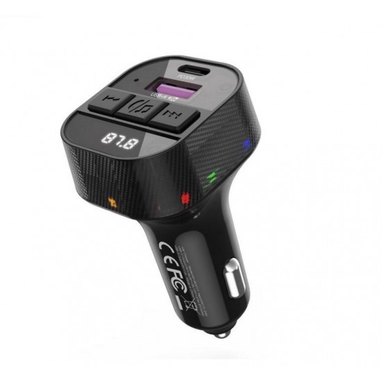 XO BCC17 FM TRANSMITER ΚΑΙ ΦΟΡΤΙΣΤΗΣ ΑΥΤΟΚΙΝΗΤΟΥ, PD30W, 2 ΘΥΡΕΣ, ΜΑΥΡΟΣ