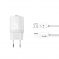 XO L143 ΦΟΡΤΙΣΤΗΣ PD20W, 1 ΘΥΡΑ TYPE-C, ΜΕ ΚΑΛΩΔΙΟ LIGHTNING, ΛΕΥΚΟΣ