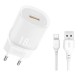 XO L157 ΦΟΡΤΙΣΤΗΣ QC3.0 18W, 1 ΘΥΡΑ ΜΕ ΚΑΛΩΔΙΟ TYPE-C, ΛΕΥΚΟΣ