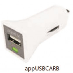 APPROX ΦΟΡΤΙΣΤΗΣ ΑΥΤΟΚΙΝΗΤΟΥ USB 5VDC/1A ΛΕΥΚΟ
