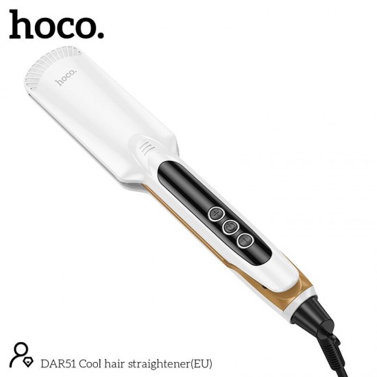 HOCO DAR51 COOL HAIR STRAIGHTENER, 80W, ΑΣΠΡΟ