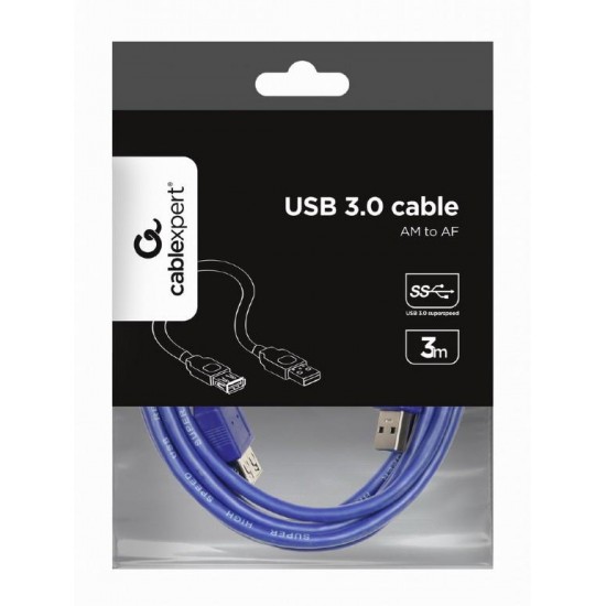 GEMBIRD ΚΑΛΩΔΙΟ USB EXTENSION 3.0 MALE-FEMALE ΜΕ ΦΕΡΡΙΤΗ 3m