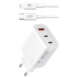 XO L117 ΦΟΡΤΙΣΤΗΣ, 2 ΘΥΡΕΣ PD45W ΚΑΙ 1 ΘΥΡΑ QC3.0 18W, ΜΕ ΚΑΛΩΔΙΟ LIGHTNING