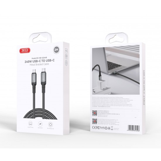 XO NB Q264B ΚΑΛΩΔΙΟ ΦΟΡΤΙΣΗΣ TYPE-C ΣΕ TYPE-C 240W, 2m