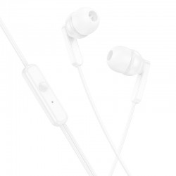 HOCO M121 ΑΚΟΥΣΤΙΚΑ 3.5MM JACK BRIGHT UNIVERSAL ΜΕ ΜΙΚΡΟΦΩΝΟ , ΛΕΥΚΑ