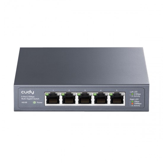 CUDY HS105, 5-Port 2.5G METAL SWITCH 2.5G/1000M/100M/10M