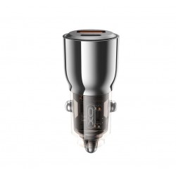 XO CC58 ΦΟΡΤΙΣΤΗΣ ΑΥΤΟΚΙΝΗΤΟΥ 65W+30W, 1 ΘΥΡΑ USB + 1 ΘΥΡΑ PD, ΔΙΑΦΑΝΟΣ
